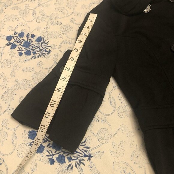 IZ Byer California Size M Girls Swing Jacket 3/4 Sleeve Peter Pan Collar Black - Picture 16 of 16